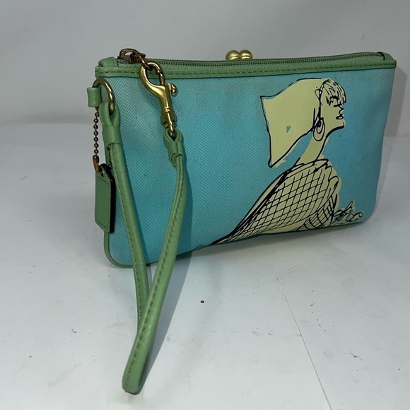 Coach Bonnie Cashin Kisslock Limited Edition Bon Print Canvas Large Wristlet - Picture 1 of 10